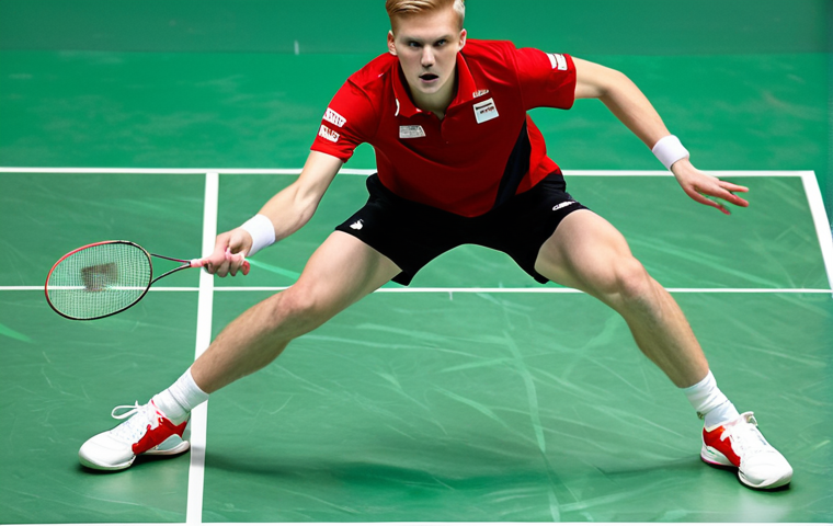 빅터 악셀센 배드민턴 경기 분석 - Anticipation and Court Coverage** "Viktor Axelsen fully clothed in professional badminton attire, m...