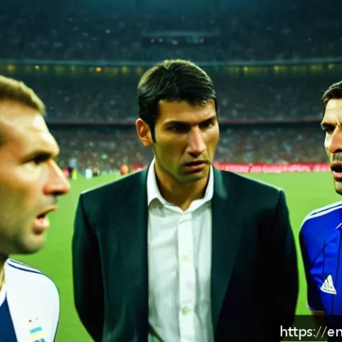 Home 30 지단의 헤드버트 사건 - A dramatic, high-intensity scene set during the 2006 FIFA World Cup final in a packed stadium under ...