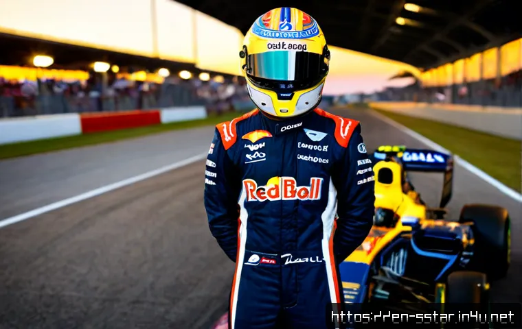 피에르 가슬리 F1 챔피언 도전 - Photorealistic Pierre Gasly-inspired French Formula One driver in a clean dark-blue racing suit with...